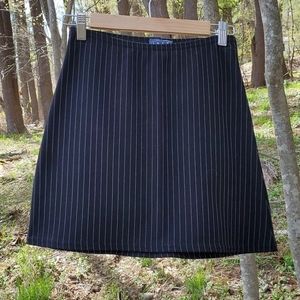 Black pinstripe mini skirt